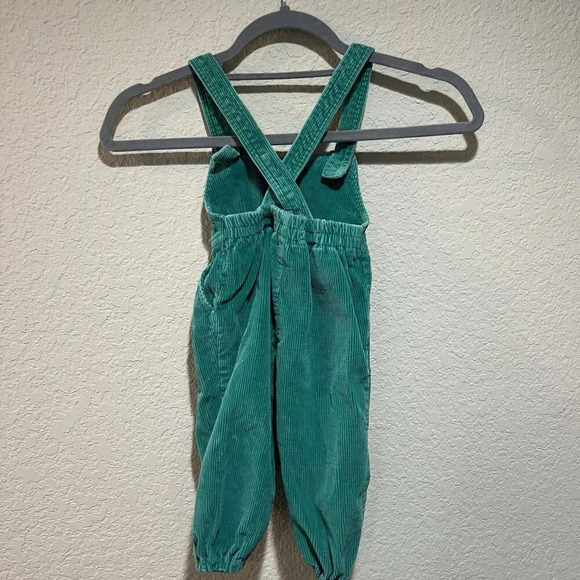 Vtg 90s Teal Green Corduroy Overalls 18 Months Toddler Boy Girl Colorful Classic - Picture 10 of 11